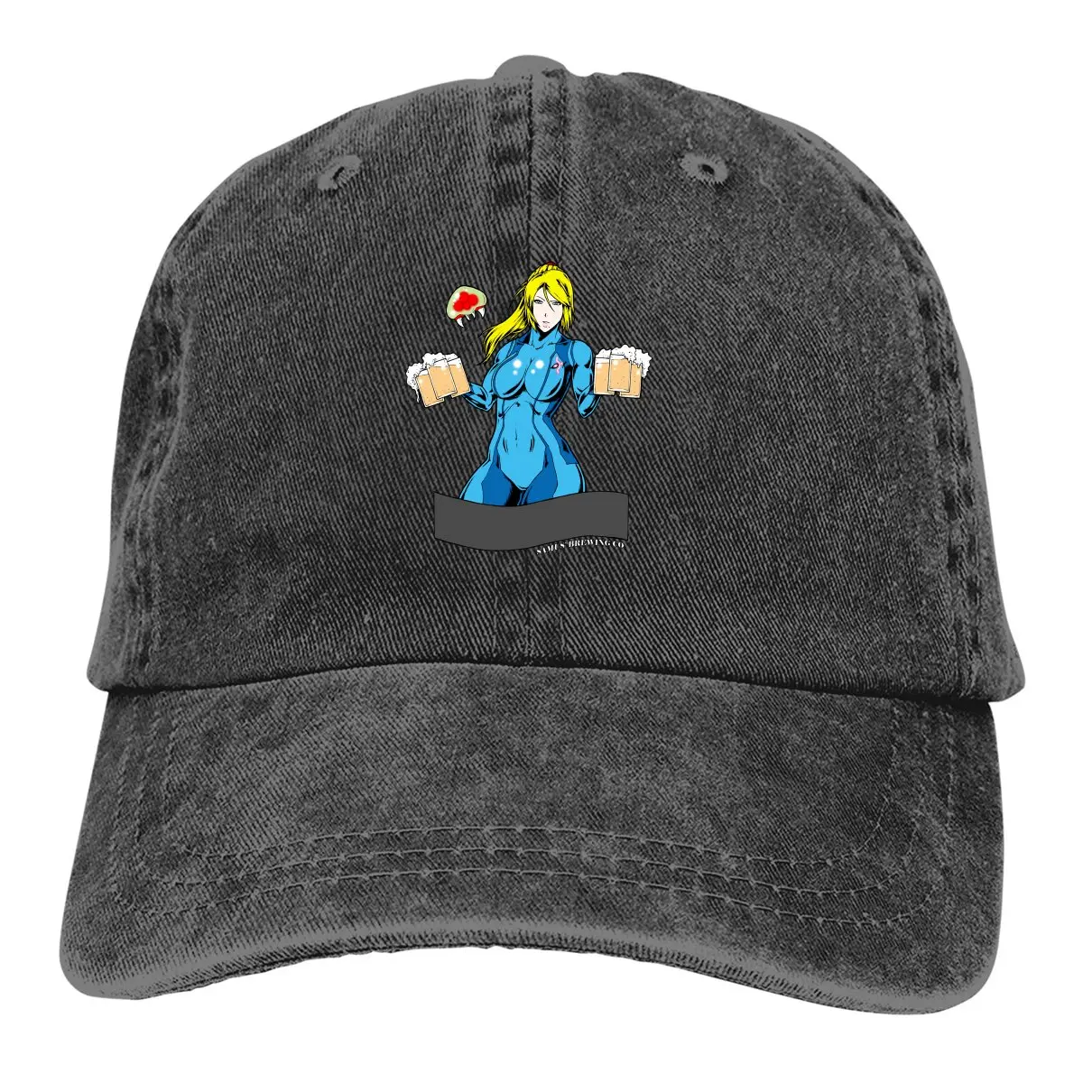 

Pure Color Cowboy Hats Samus' Brewing Co Women's Hat Sun Visor Baseball Caps Super Metroid Peaked Trucker Dad Hat