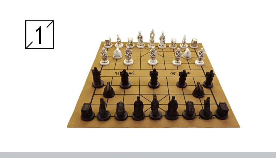 2 Yernea New Quality Traditional Chinese Chess Game Set Resin Chess Pieces Soft Chessboard Archaize Retro Chess Board Games (2)