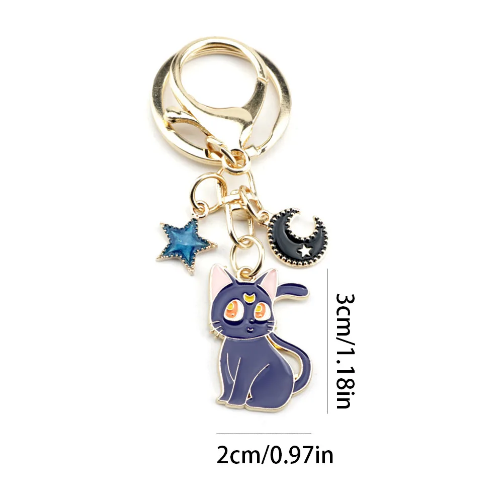 Portachiavi Gatti Luna e Artemis (Sailor Moon) con luna e stella 14 Sdbfff4c3c05941649dd75407a149d3e2w