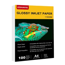 Premium A4 Printable Photo Paper - 100 Sheets, Bright Color, Ideal for Photography & Celebrations (A4 115G Glossy)