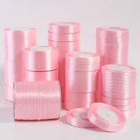 25Yards Pink Silk Satin Ribbons 0.6cm-5cm Partys Christmas Wedding Decorative Craft Supplies DIY Apparel Sewing Supplies 1