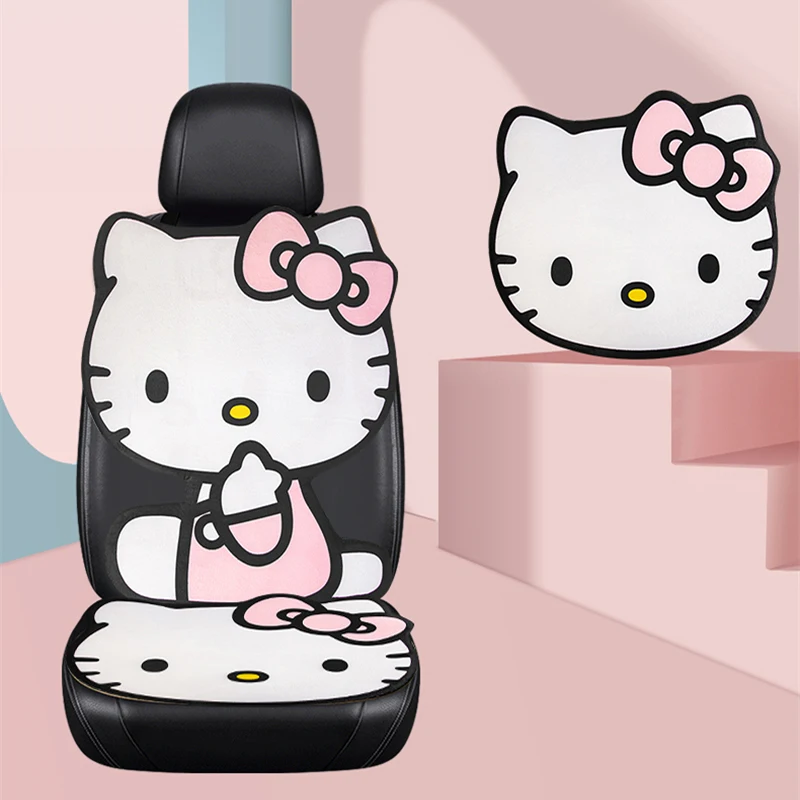 Sanrio Cartoon Hello Kitty Anime Kawaii Car Backrest Seat Lumbar Drive  Waist Coaster Car Car Lumbar Pillow Stress Reliever Relax - AliExpress