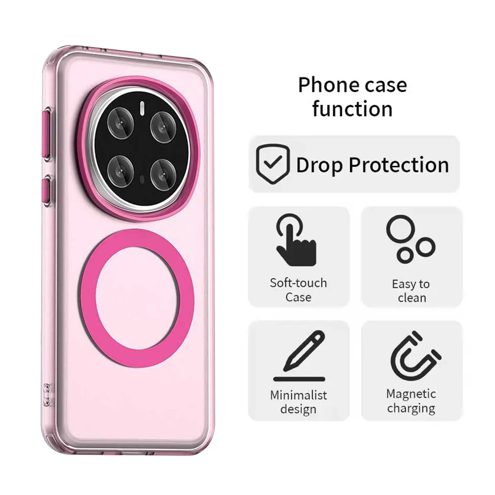 Candy Color Magnetic Translucent Frosted Phone Case Cover