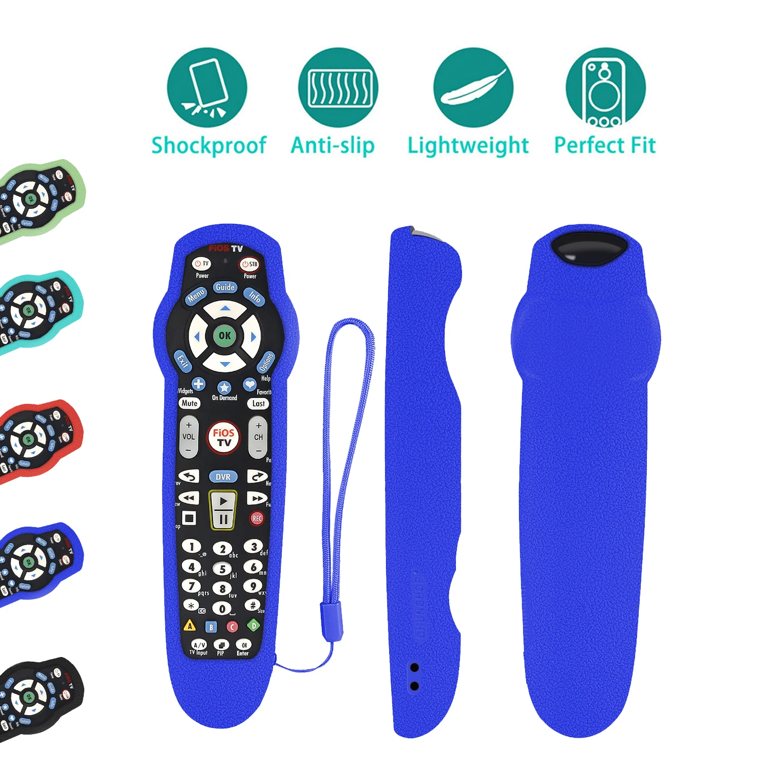 Shockproof Covers Fit for Verizon Fios TV Silicone Protective Remote Control Case Non-slip with Lanyard
