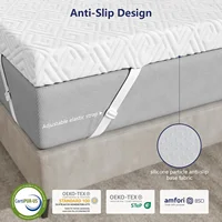 Memory Foam Mattress Topper - 3 Inch Gel Mattress Pad for Pressure Relief,Premium Soft Cooling Sleep Bed topper, Non-Slip Design 2