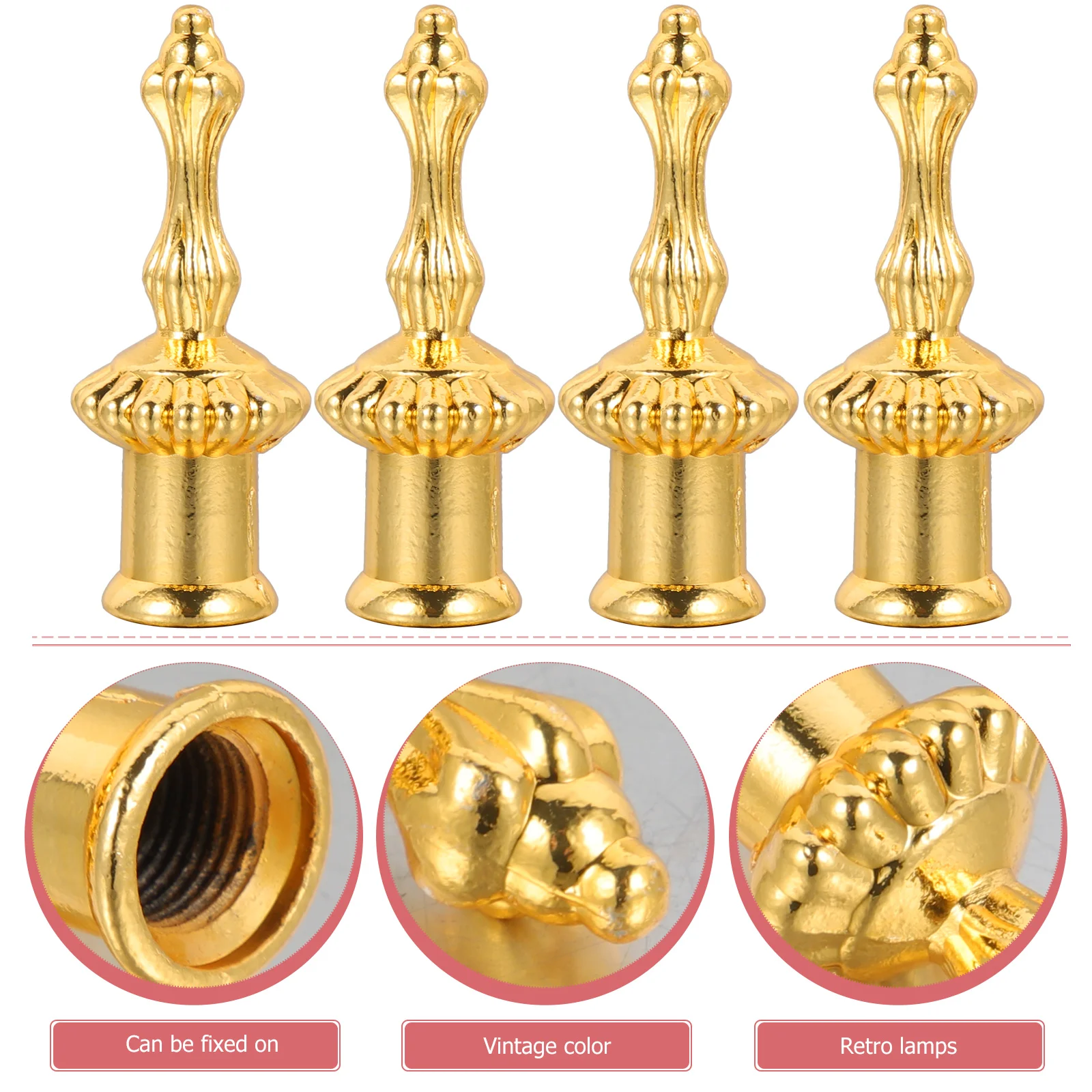 

4pcs Lamp Finial Light Knob Decor Lampshade Holder Lamp Shade Holder Harp