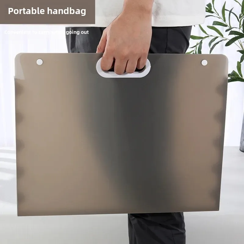 Portable Handheld Kangbai A3/4k Sketchbook Storage Bag Pp File Folder Painting Collection Storage Box Handy Expanding Folder file folder file bag transparent storage bag