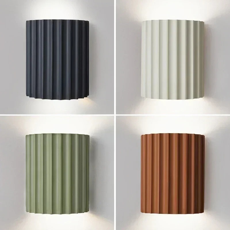 Nordic LED Resin Wall Lamp Indoor Bedroom Bedside Wall Lamp Creative Staircase Aisle Living Room Background Decorative Lighting