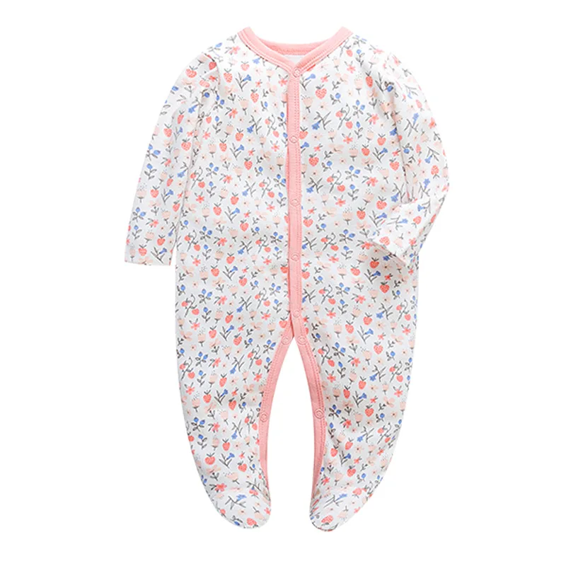 

Newborn Jumpsuit Clothes Baby Boys Girls Cotton Rompers Wrapped Foot Climbing Suit Long-Sleeved Sleepsuit 0-12M