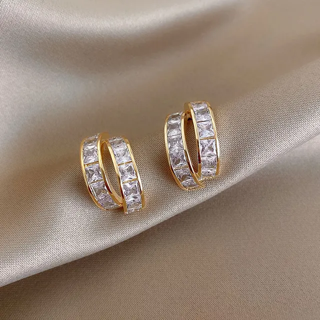 87704-088b47.jpg Boucles d'oreilles Vintage CC Design pour femmes, mode coréenne, croix X, Zircon, bijoux de fiançailles, cadeaux, vente en gros