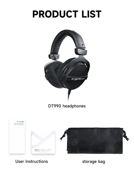 Beyerdynamic-auriculares DT990 DT 990 PRO, audífonos con cable de 80 Ohm y  250 Ohm para grabación profesional y monitoreo de videojuegos - AliExpress