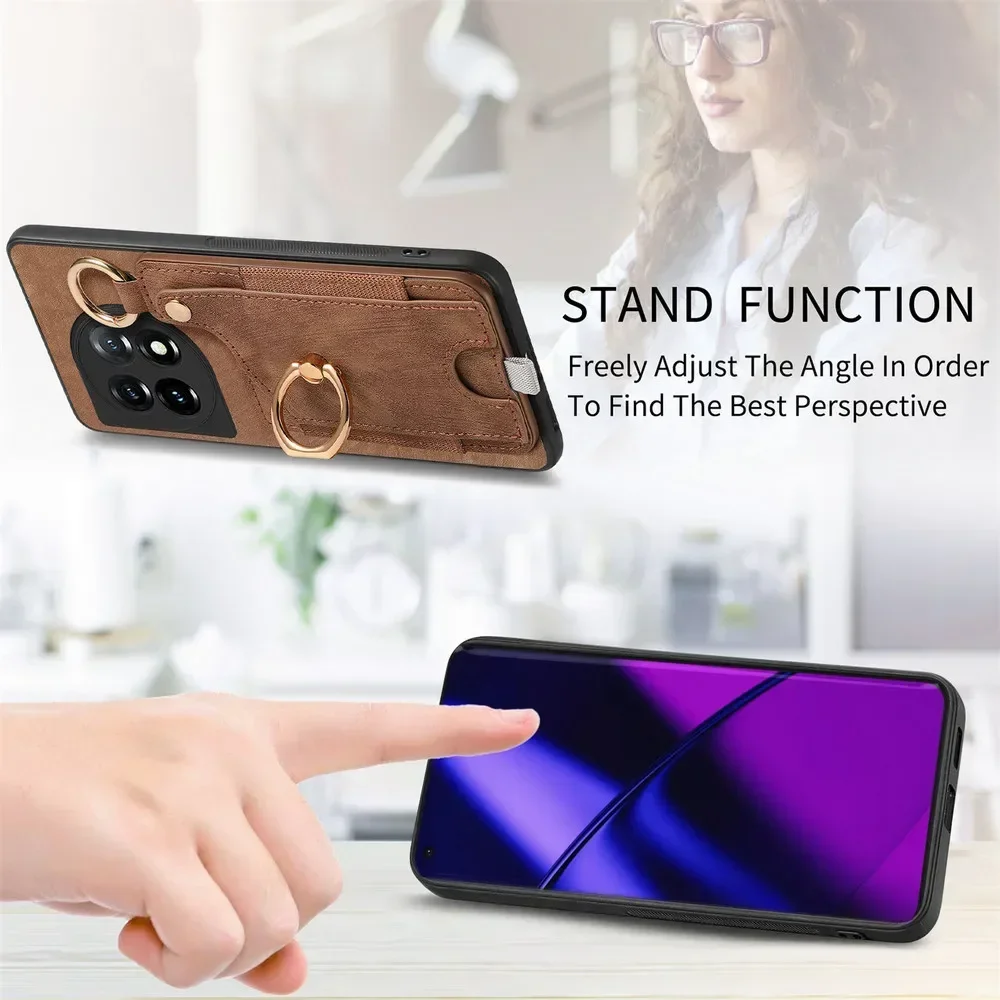 Luxury Leather Card Holder Magnetic Back Case