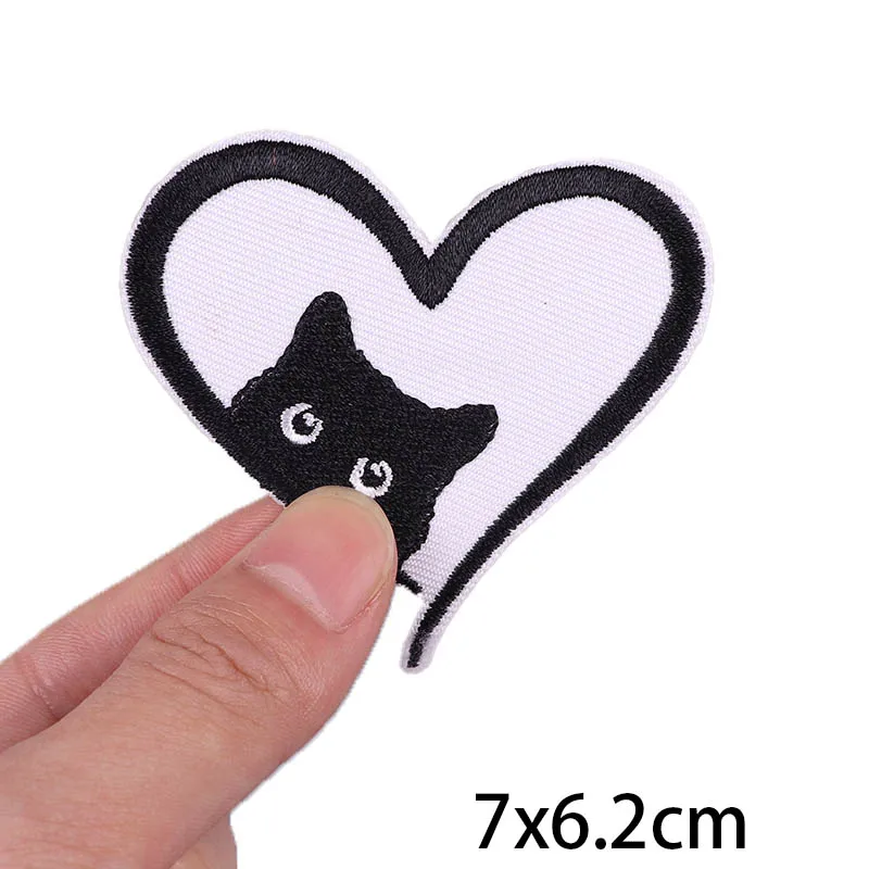 Смішна нашивка з тваринами Нашивки для одягу Термоклейкі нашивки на одязі Нашивка з вишивкою «Милий кіт» Наклейки на дитячу куртку