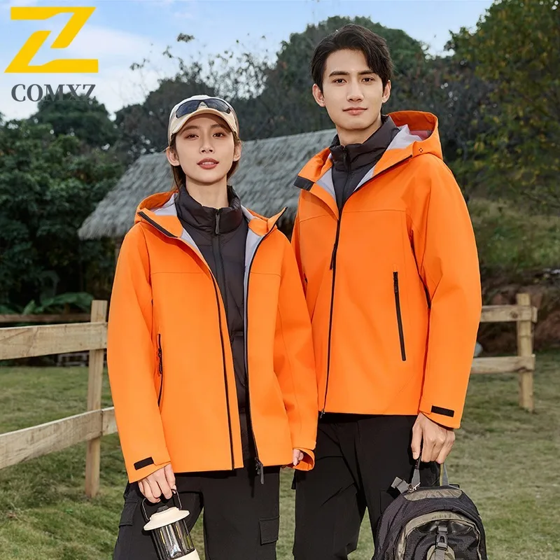 COMXZ High Quality Men Jacket Hooded Outdoor Exploration Multi-Purpose Parka Casual Trip Light Cold Proof Winter Outerwear