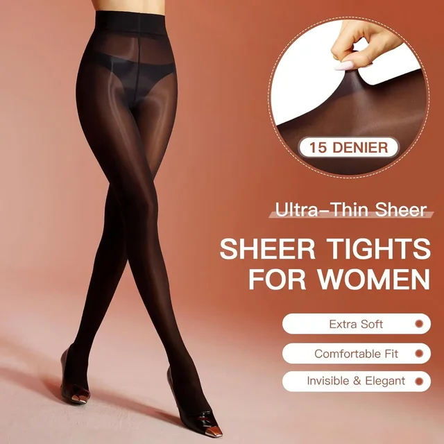 85195-15297a.jpg Collants transparents brillants taille haute pour femmes, chaussettes longues et moulantes, collants transfrontaliers lumineux de la Chine continentale