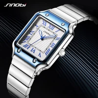 SINOBI Design décontracté hommes montres à Quartz mode en acier inoxydable homme montres affaires carré mâle Relogio Masculino 4