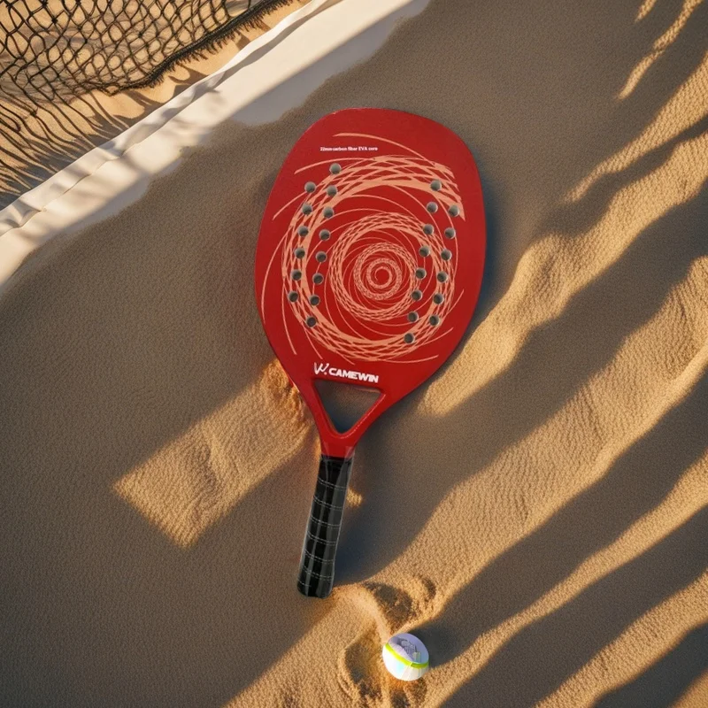 Beach Tennis Racket Carbon Rough Surface Soft White EVA Core 22MM Light