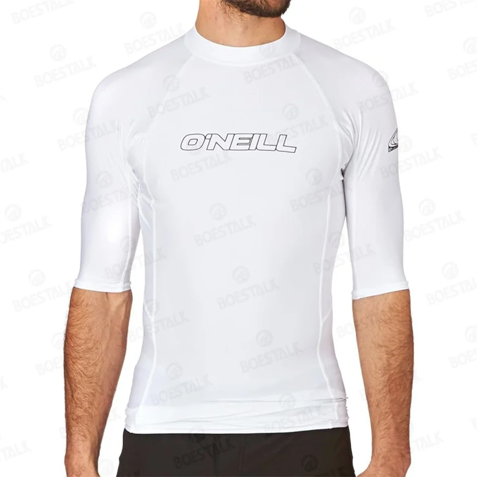 

New Surfing Clothing Swimsuit Men Rash Guard Short Sleeve UV Protection Diving Swimwear Summer UPF 50+ Beach Tights Surf T-Shirt