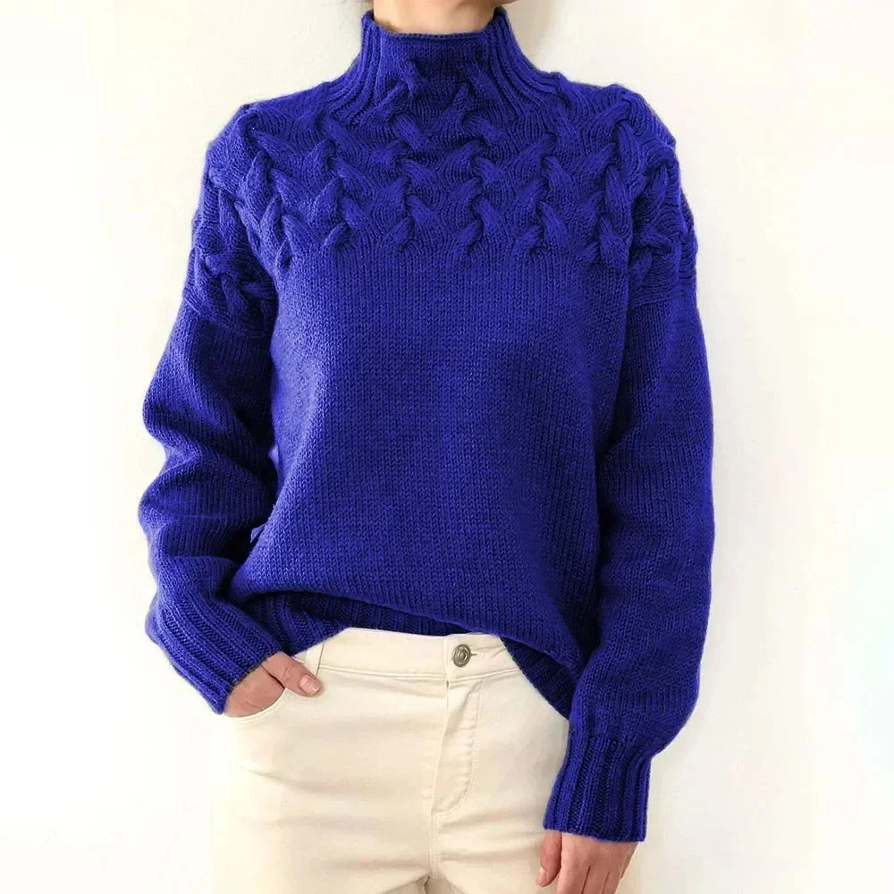 

Autumn Women Fashion Thick Long Sleeve Turtleneck Knitted Loose Sweaters Pullover Female Casual Winter Underwear