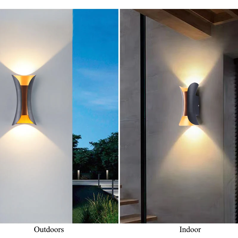 10W Wall Light LED Outdoor Waterproof IP65 Porch Garden Wall Lamp Indoor Bedroom Bedside Decoration Lighting