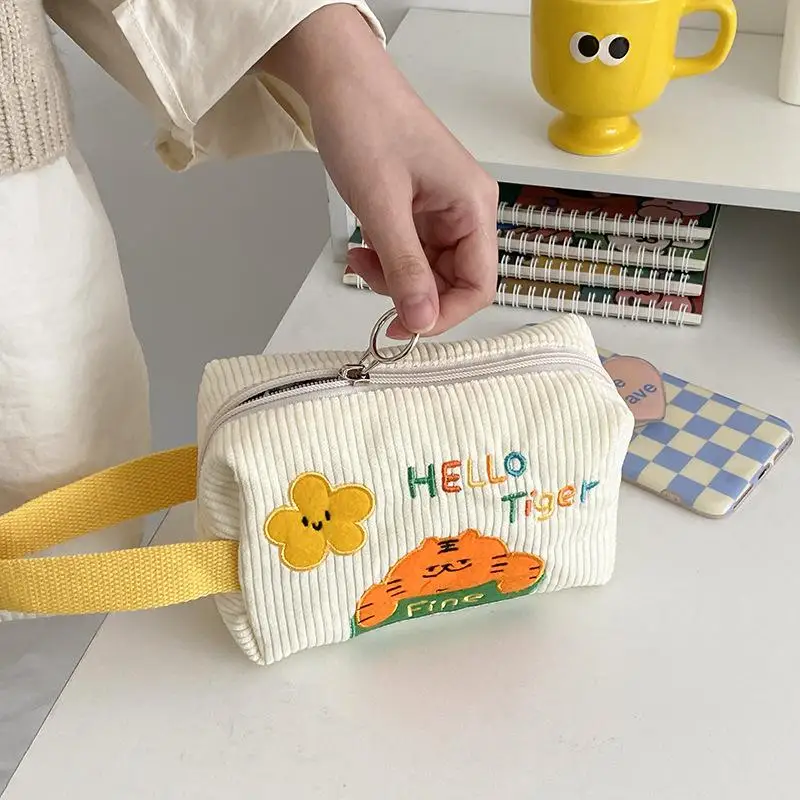 Fashion Phone Purse Cartoon Embroidery Bag Women Cosmetic Bag Cute Tiger Handbags for Keys Coin