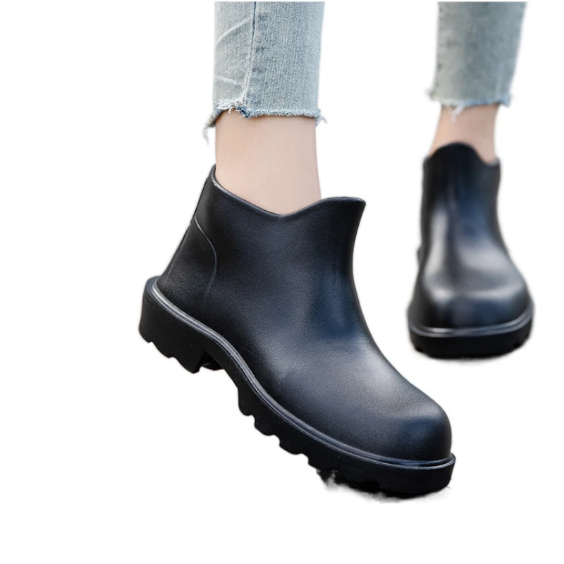 

New Women Fashion Short Ankle Rain Boots Non-slip Waterproof PVC Rainboots Female Water Shoes Wellies Boots