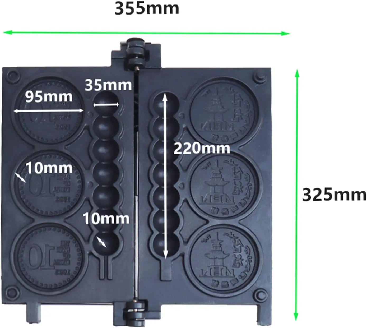2 In 1 Waffle Sticks Maker 10 Yen Coin Waffle Maker Waffles on a Stick Maker Stainless Steel, 50-300℃ Temp Control, 5-min Timer 3