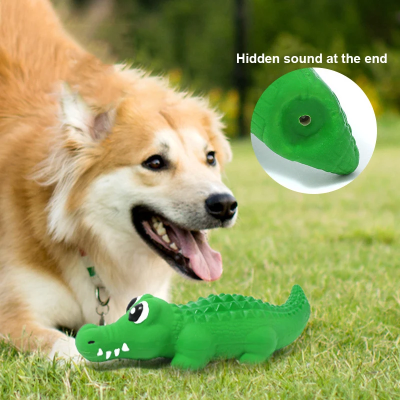 Dog Chew Toy Latex Crocodile Pet Squeaky Toys For Small Medium Dogs Interactive Teeth Cleaning Dog Sounding Toy Pet Supplies 2