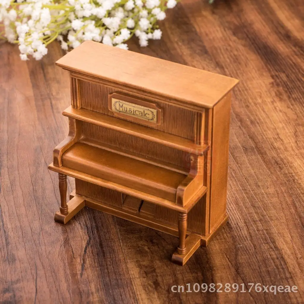 Description Picture 4 of itemSimulation Vertical Piano Music Box Multi-song Wooden Craft Ornament European Style Engraving for Festive Gift-Wedding Birthday