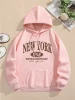 Letter Print Hoodie, Drawstring Long Sleeve Casual Hooded Sweatshirt For Winter & Fall, Women's Clothing 5