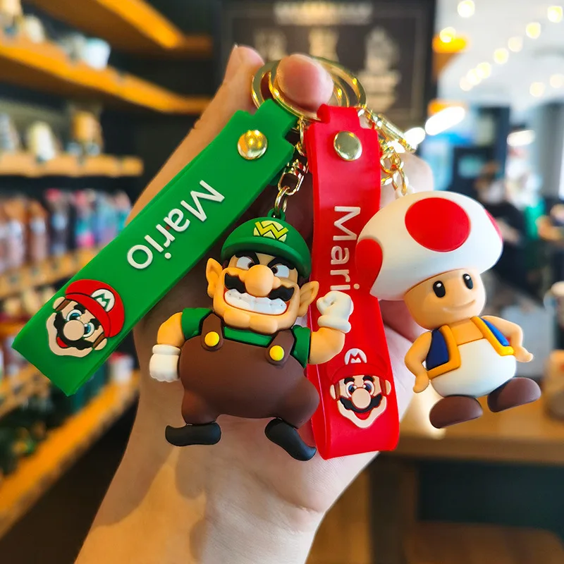 

Брелок для ключей в стиле Super Mario Bros, милый мультяшный кулон в виде Луиджи, пара сумок с милыми грибами, Школьные Аксессуары, рождественские подарки