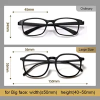 Monture de lunettes surdimensionnée unisexe, grand visage, pour hommes et femmes, ultralégère, TR90, grande taille, optique, 150mm 4