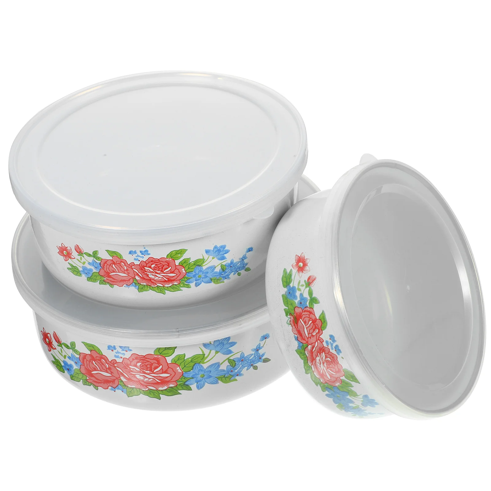 

Chinese Wedding Supplies Fresh-keeping Enamel Bowl Glass Mixing Food Storage Bowls