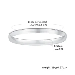 Elegant 18K Gold Plated Stainless Steel Openable Bracelet - 50 - 60mm (B - 492S01 5.7MM)