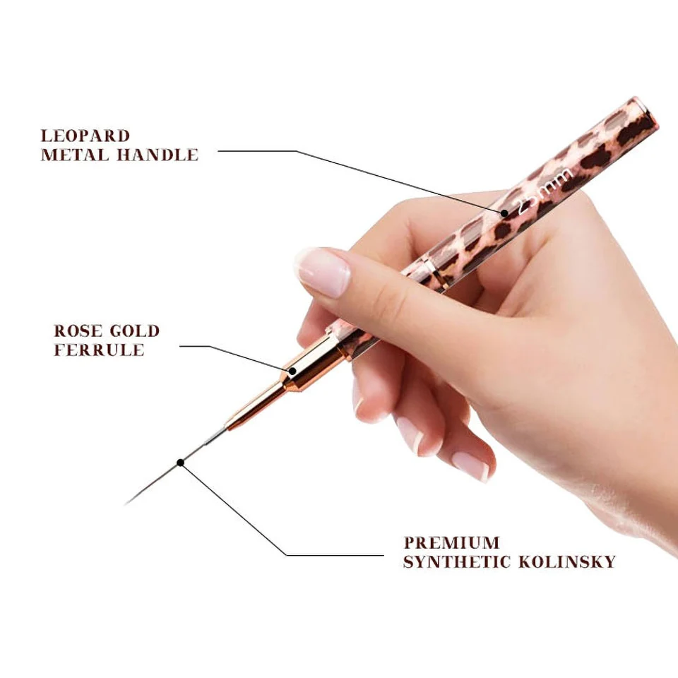 Double Head Nail Liner Brush - Leopard Print