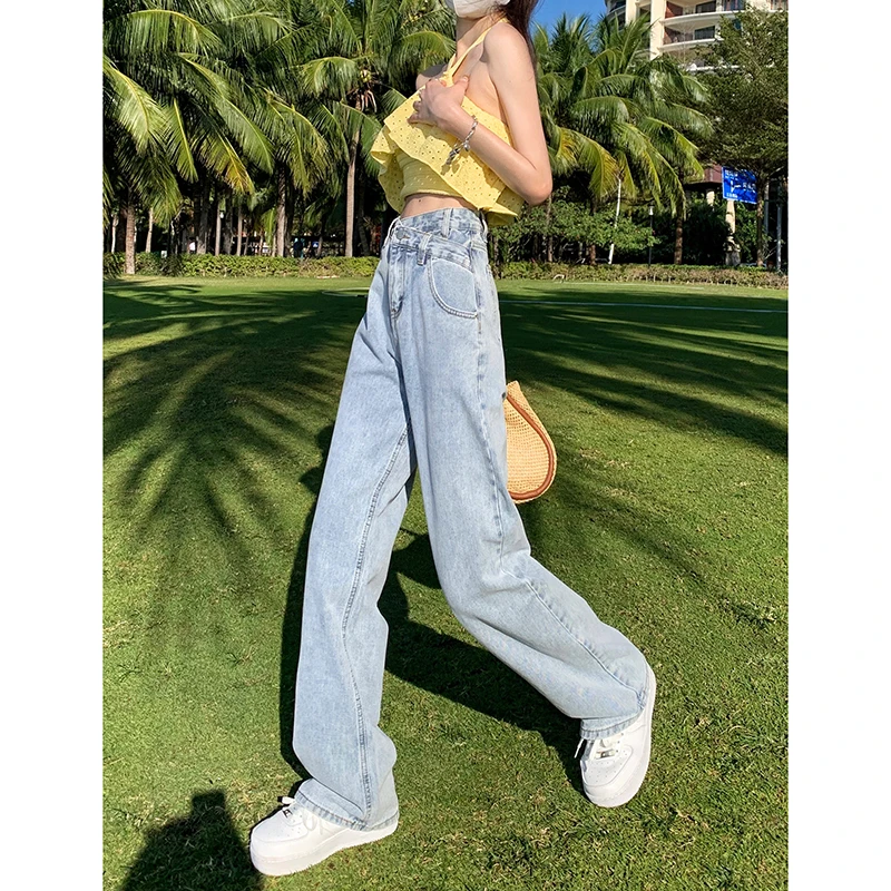 ダークブルーのレディースジーンズ,ハイウエスト,ヴィンテージ