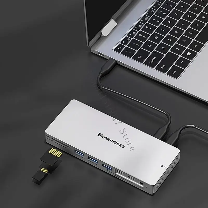 노트북 및 태블릿 45BA용 4K HDTV 이더넷 100WPD 충전 14 포트가 있는 고속 USB C 허브