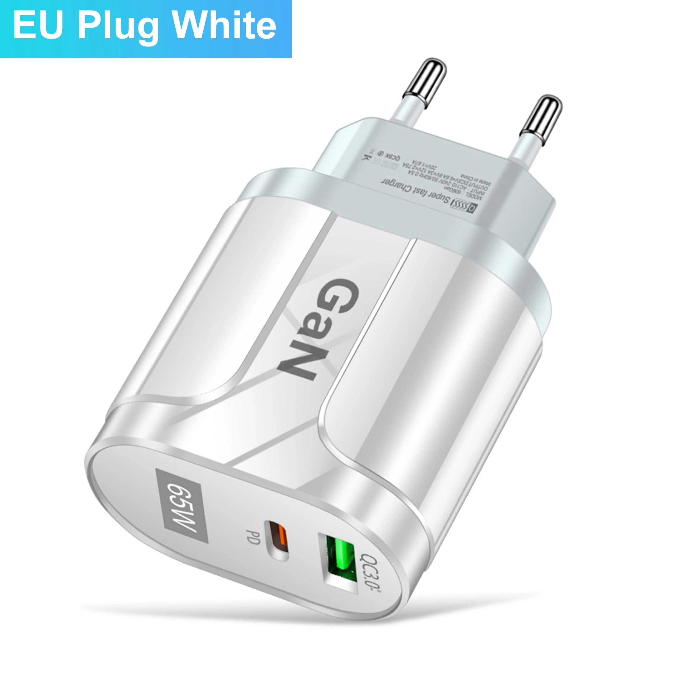 รูปสินค้า อะแดปเตอร์ชาร์จเร็ว GaN 65W สำหรับ iPhone และอุปกรณ์ Type-C