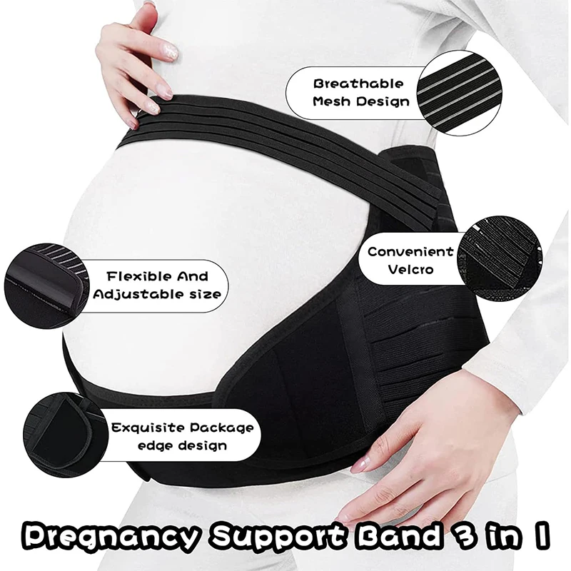 Adjustable Maternity Belly Band, Pregnancy Support Belt, Breathable Belly Support Brace Lightweight Abdominal Binder