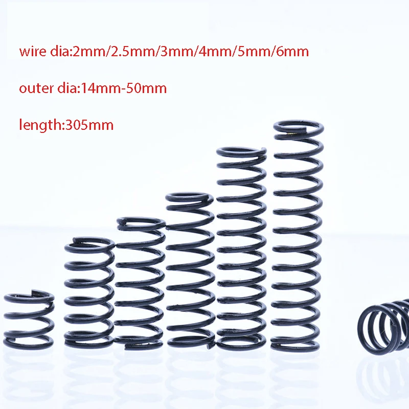 

1PCS Length 305mm Spring Steel Y-type Compression Spring Pressure Spring Wire Dia 2.0mm to 6m Outer Dia 14mm to 50mm Lamp Switch