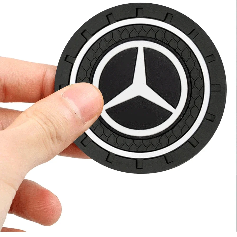 Car Water Cup Pad Car Coaster Anti-Slip Drink Holder Mat For Mercedes Benz AMG W177 W176 X166 X167 C257 C218 X253 C118 C117 H247 cup holder coasters car non slip mat car dashboard mat non slip dash mat cup holder inserts car coaster pads cup holder insert