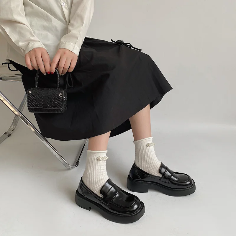 Women Shoes New Girl Lolita Uniform Shoes Cute Sexy Mary Jane Platform Shallow Pumps Low Heel Woman Loafers Shoes Ladies Pumps