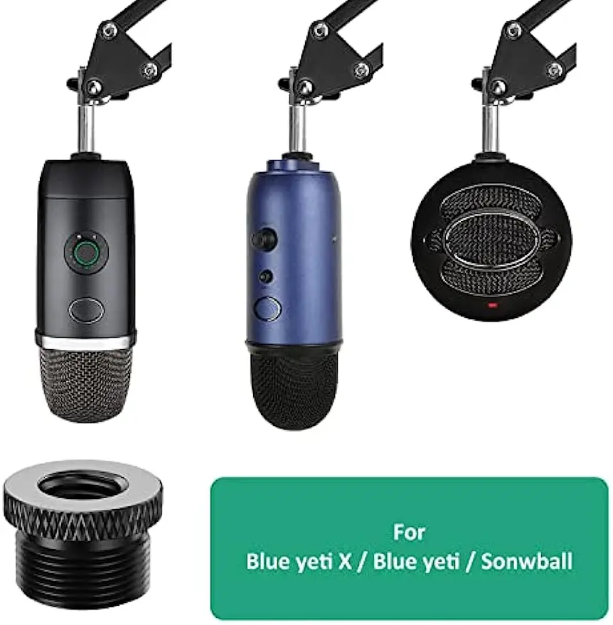 4 pcs Mic Screw Adapter 3/8 Female to 5/8 Male Metal Screw Thread Adapter for Blue Yeti X Snowball Mic Boom Arm Stand