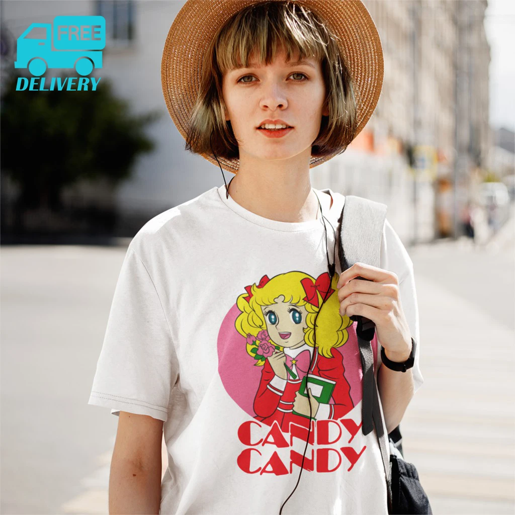 Candy Candy Anime T Shirt Women Round Collar T Shirt Japan Manga Cute