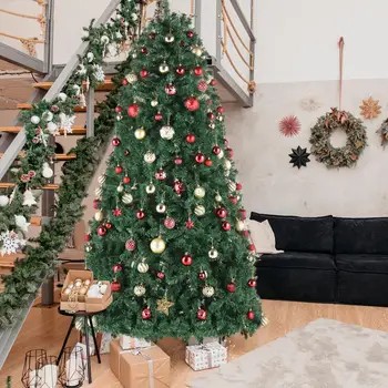 12FT Artificial Christmas Tree Xmas Automatic Tree w/ Stand Indoor Outdoor 1