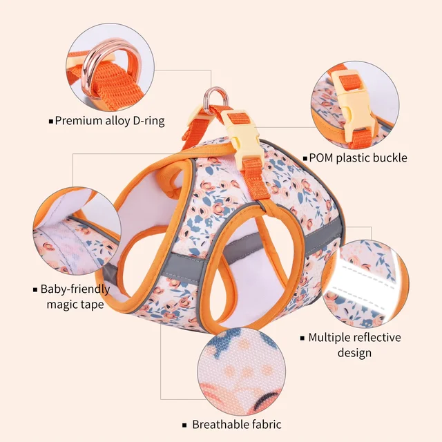 Dogs Adjustable Harness Leash Set for Small Dogs Harness Vest Reflective Puppy Chest Strap Pet Walking Outdoor Puppy Leash 3