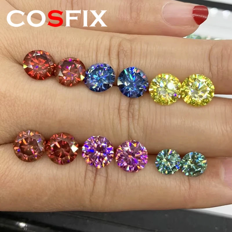 0.1-10ct Red Champagne Lab Grown Moissanite Stones Purple Blue loose Moissanite Diamonds Lemon yellow loose Stone