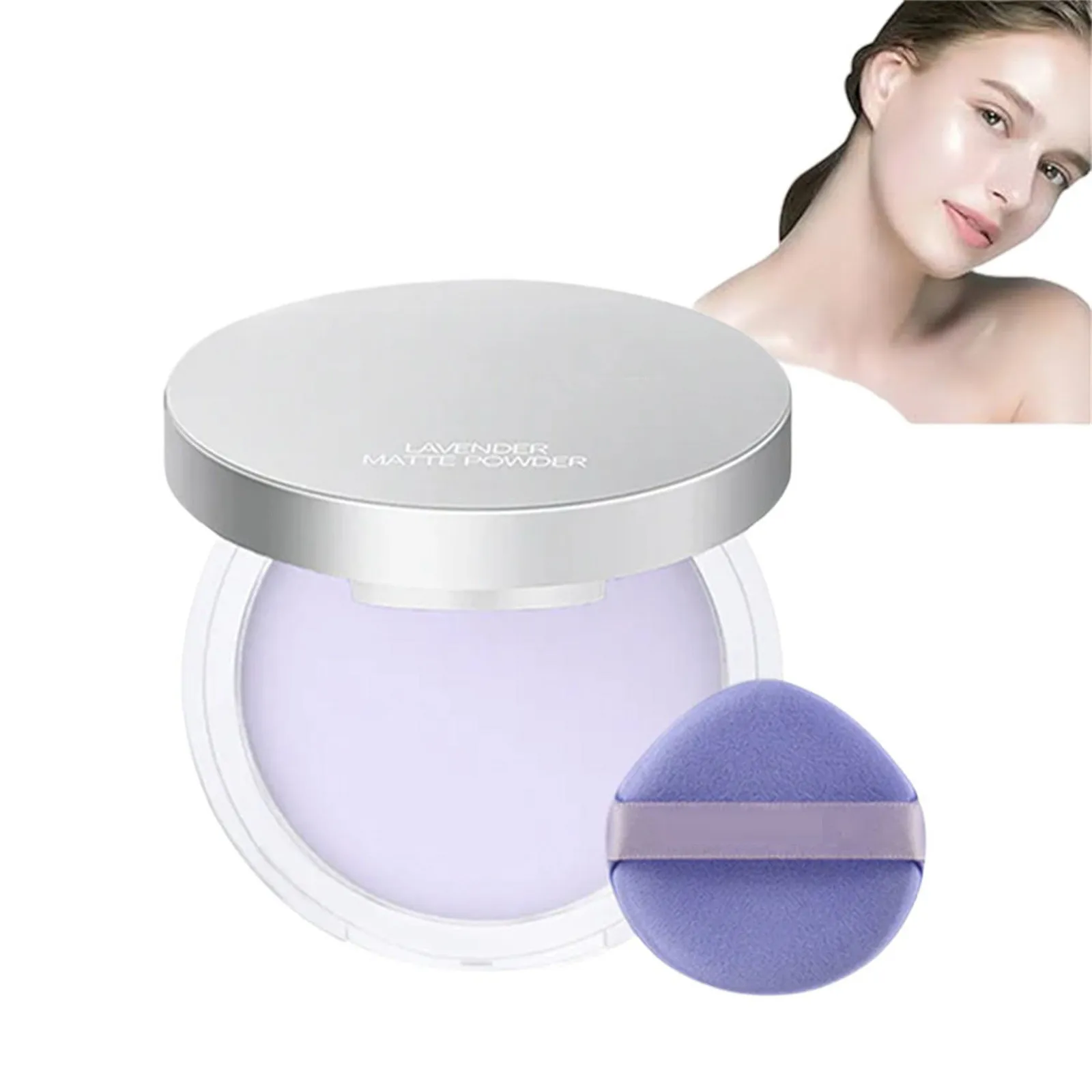 Lavender Powder With Powder Puff Lavender Powder Oil Control Lavender For Silky Blurring Oil Control