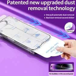 Dust - Free Installation Tempered Glass Screen Protector with Easy Install Auto - Dust Removal Kit - iPhone 15