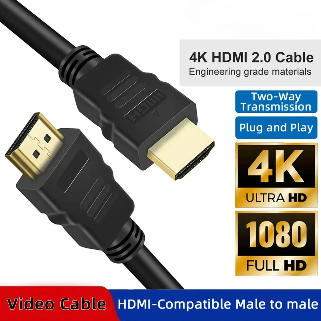 Premium Gold Plated HDMI Cable - Ultra HD 4K & 3D Support, Multiple Length Options
